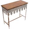 imageCreative CoOp Rustic Farmhouse Metal Console Table with Solid Wood Top Distressed GreyDistressed Zinc