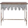 imageCreative CoOp Rustic Farmhouse Metal Console Table with Solid Wood Top Distressed GreyDistressed Zinc