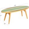 imageCreative CoOp Sea Waves Surfboard Oval Coffee Table MulticolorGreen Stripe