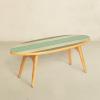 imageCreative CoOp Sea Waves Surfboard Oval Coffee Table MulticolorGreen Stripe