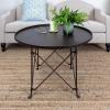 imageCreative CoOp TrayStyle Round Metal Coffee TableBronzeBronze