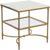 imageCreative CoOp Libertine Genuine Marble and Metal End Table with Glass Storage Shelf Gold FinishGold