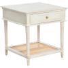imageCreative CoOp Maxwelton Solid Wood End Table with Drawer and Woven Cane Storage Shelf Distressed White and NaturalWhite