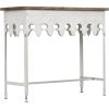 imageCreative CoOp Rustic Farmhouse Metal Console Table with Solid Wood Top Distressed GreyAntiqued White