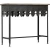 imageCreative CoOp Rustic Farmhouse Metal Console Table with Solid Wood Top Distressed GreyDistressed Dark Grey