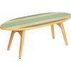imageCreative CoOp Sea Waves Surfboard Oval Coffee Table MulticolorGreen Stripe