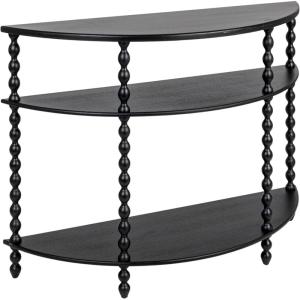 imageCreative CoOp 3Tier Curved Accent Table with Beveled Shelves and Doweled Legs Matte Black FinishBlack
