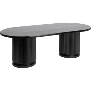 imageCreative CoOp Mango Wood Pedestal Coffee Table with Ribbed Base Natural BleachedBlack