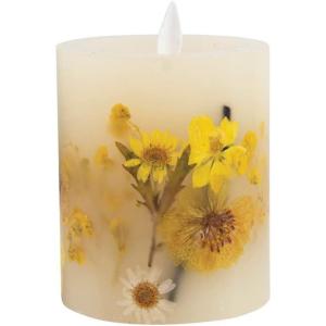 imageCreative CoOp Pillar Daisy Inlay and Timer Multicolor LED Candle Yellow