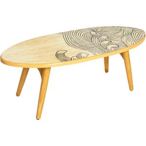 imageCreative CoOp Sea Waves Surfboard Oval Coffee Table MulticolorWaves