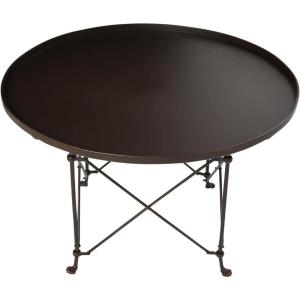 imageCreative CoOp TrayStyle Round Metal Coffee TableBronzeBronze