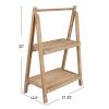 imageCreative CoOp 2Tier Wood Folding Stand and Storage Natural