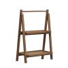 imageCreative CoOp 2Tier Wood Folding Stand and Storage Natural