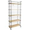 imageCreative CoOp 5 Tier Wood Shelves with Metal Frame ampamp Caster Wheels