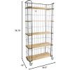 imageCreative CoOp 5 Tier Wood Shelves with Metal Frame ampamp Caster Wheels