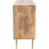 imageCreative CoOp 55quot W Mango Wood Console with 2 Shelves 3Panel Sunset Scene Woven Rope Doors ampamp Tassels