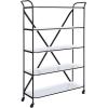 imageCreative CoOp 5Tier 66quot H TrayStyle Enameled Metal Shelving Unit with Locking Caster Wheels