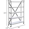 imageCreative CoOp 5Tier 66quot H TrayStyle Enameled Metal Shelving Unit with Locking Caster Wheels