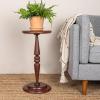 imageCreative CoOp Bishop Pedestal Cocktail Side Table Dark ChestnutDark Chestnut