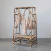 imageCreative CoOp Boho Handwoven Cane Clothing Rack Natural Standing Shelf