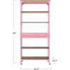 imageCreative CoOp Metal and Wood 5Tier Shelf Storage with Drawers Distressed Pink and Natural