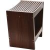 imageCreative CoOp Modern Slatted Solid Wood Stool With Storage Shelf Walnut FinishWalnut Finish
