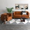 imageCreative CoOp Modern Slatted Solid Wood Stool With Storage Shelf Walnut FinishWalnut Finish