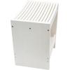 imageCreative CoOp Modern Slatted Solid Wood Stool With Storage Shelf Walnut FinishWhite