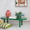 imageCreative CoOp Oval Firwood Lacquered Coffee Table Green