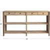 imageCreative CoOp Reclaimed Wood Console Table with 4 Drawers 4 Storage Sections Natural Sideboard