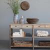 imageCreative CoOp Reclaimed Wood Console Table with 4 Drawers 4 Storage Sections Natural Sideboard
