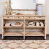 imageCreative CoOp Reclaimed Wood Console Table with 4 Drawers 4 Storage Sections Natural Sideboard