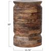 imageCreative CoOp Round Mango Wood Carved Line Stool Table Natural