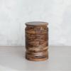 imageCreative CoOp Round Mango Wood Carved Line Stool Table Natural