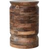 imageCreative CoOp Round Mango Wood Carved Line Stool Table Natural