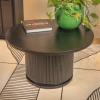 imageCreative CoOp Round Mango Wood Pedestal Coffee Table with Ribbed Base Stained BlackBlack