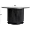 imageCreative CoOp Round Mango Wood Pedestal Coffee Table with Ribbed Base Stained BlackBlack
