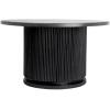 imageCreative CoOp Round Mango Wood Pedestal Coffee Table with Ribbed Base Stained BlackBlack