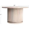 imageCreative CoOp Round Mango Wood Pedestal Coffee Table with Ribbed Base Stained BlackNatural