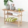 imageCreative CoOp Tall Bamboo Accent Table with 2 Shelves Natural