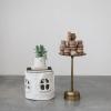 imageCreative CoOp Vintage Aluminum Side Table Antique Brass Finish