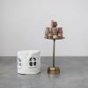 imageCreative CoOp Vintage Aluminum Side Table Antique Brass Finish