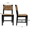 imageCreative CoOp Willowbrook Solid Wood and Natural Woven Seagrass Rope Dining ChairBlack Stained