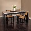 imageCreative CoOp Willowbrook Solid Wood and Natural Woven Seagrass Rope Dining ChairBlack Stained
