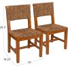 imageCreative CoOp Willowbrook Solid Wood and Natural Woven Seagrass Rope Dining ChairLight Brown Stained
