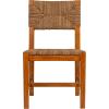 imageCreative CoOp Willowbrook Solid Wood and Natural Woven Seagrass Rope Dining ChairLight Brown Stained