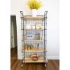 imageCreative CoOp 5 Tier Wood Shelves with Metal Frame ampamp Caster Wheels
