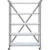 imageCreative CoOp 5Tier 66quot H TrayStyle Enameled Metal Shelving Unit with Locking Caster Wheels