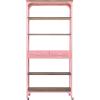 imageCreative CoOp Metal and Wood 5Tier Shelf Storage with Drawers Distressed Pink and Natural