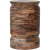 imageCreative CoOp Round Mango Wood Carved Line Stool Table Natural